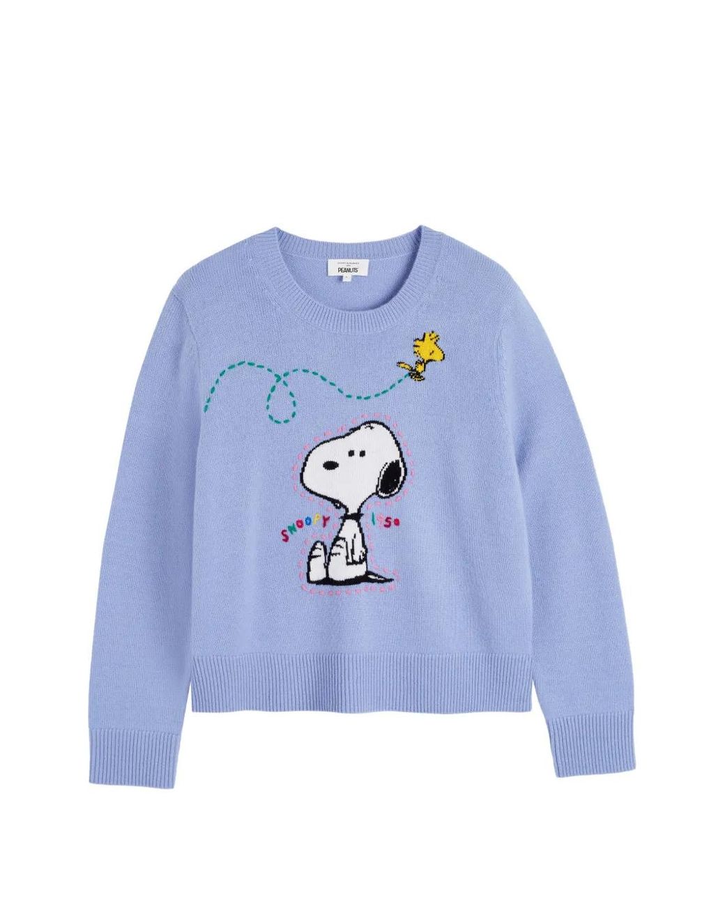 Chinti & Parker Blue Snoopy Embroidered Sweater