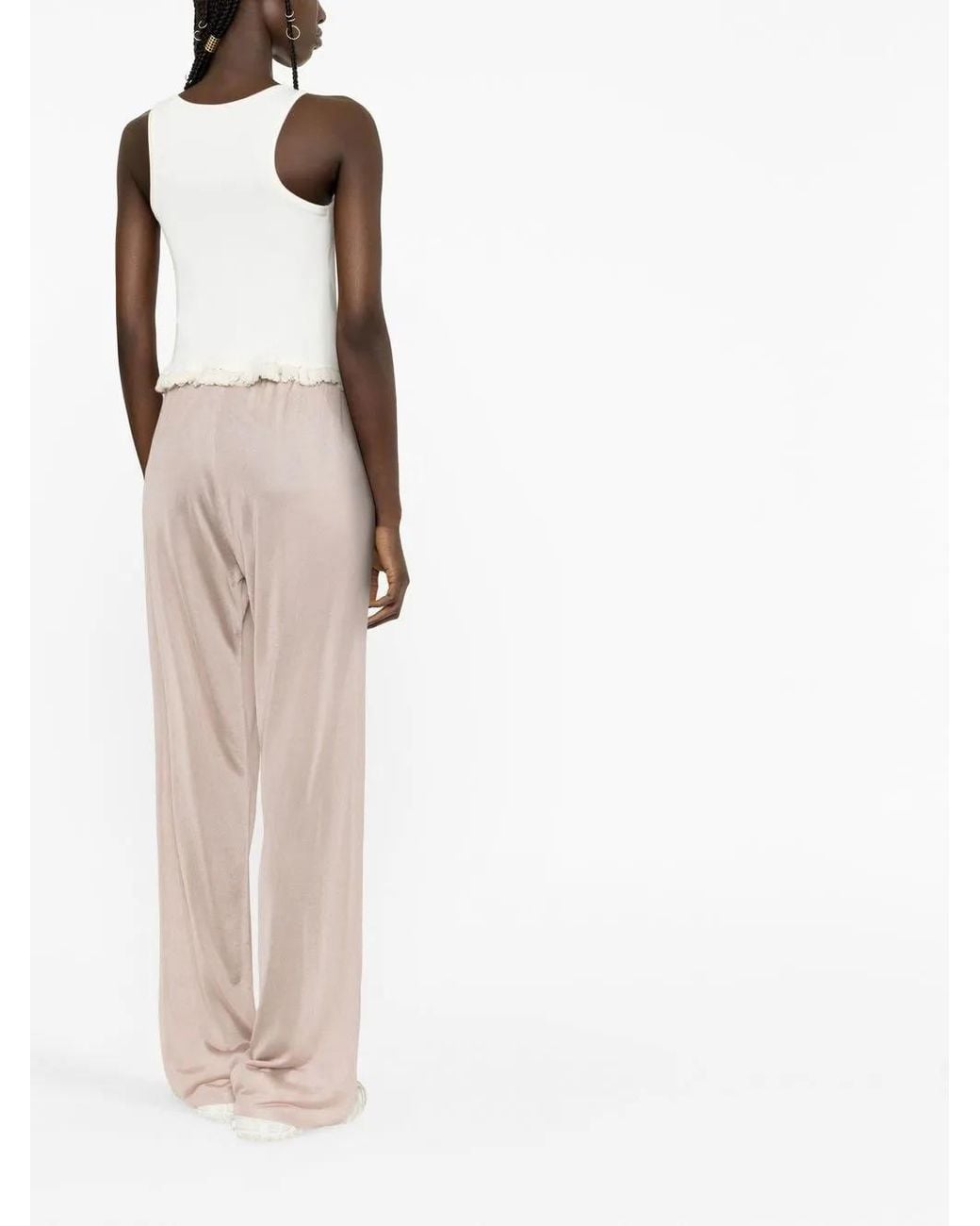 Maison Margiela White Elasticated Knitted Trousers