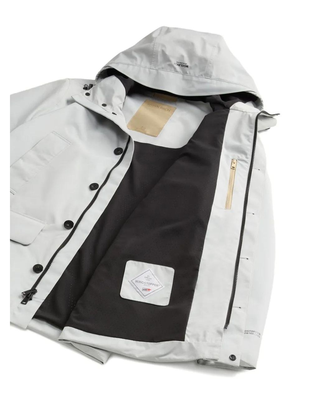 Woolrich White Gtx Summer Parka Coat for men