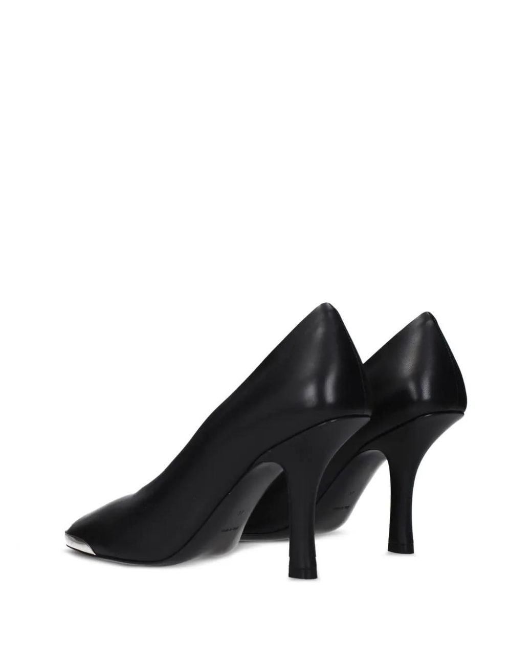 Burberry Black Metal-Toe Leather Pumps