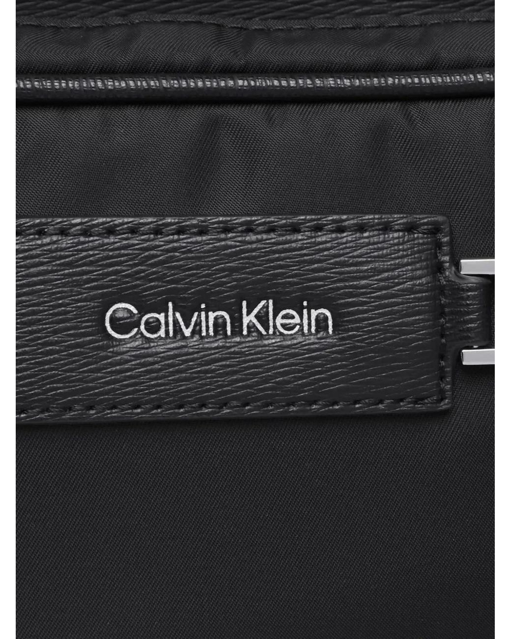 Calvin Klein Black Logo-Patch Shoulder Bag for men