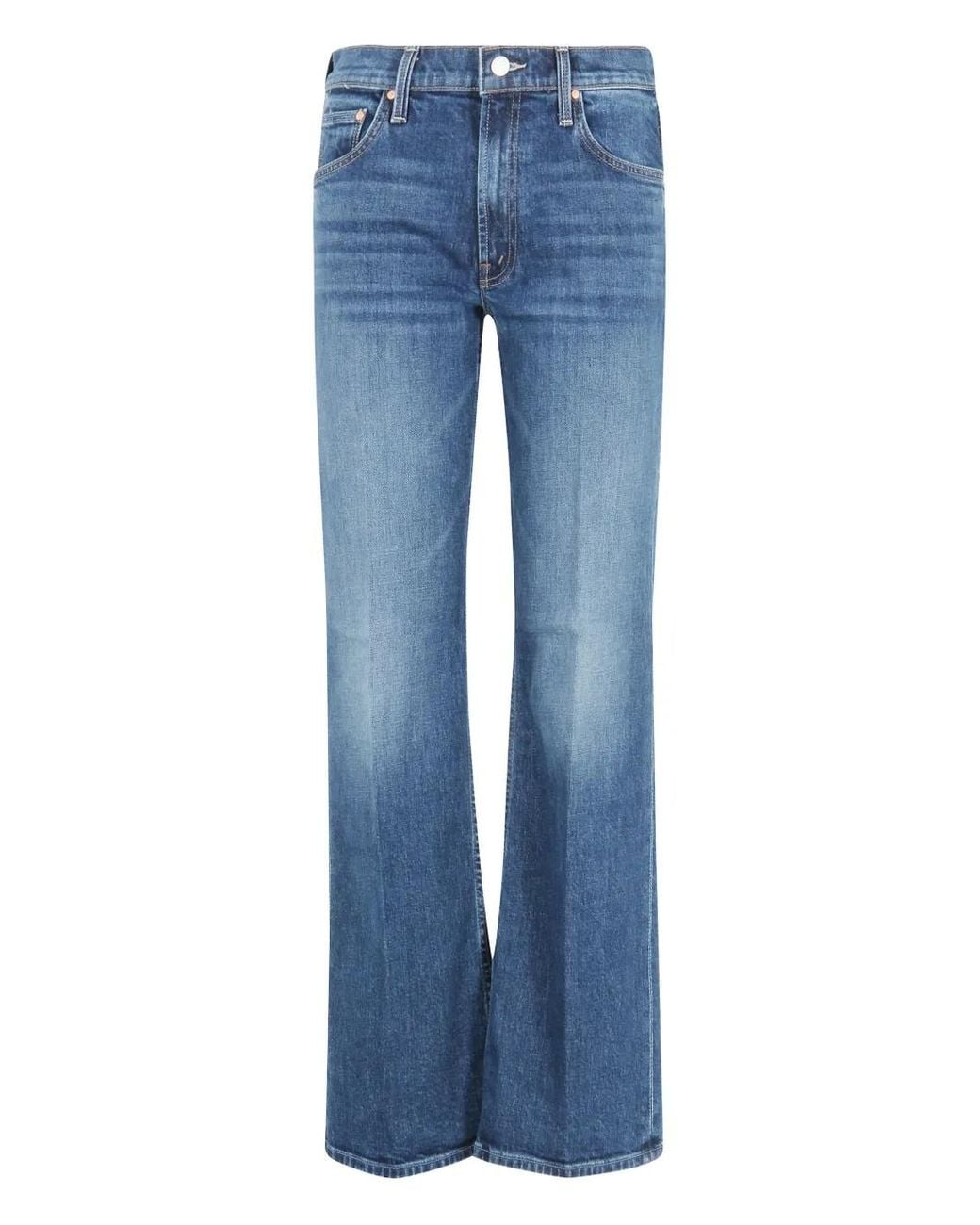 Mother Blue Logo-Patch Jeans