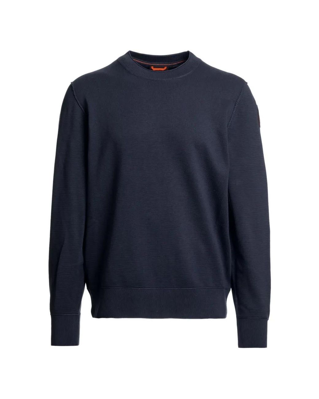 Parajumpers Blue Basic Braw Logo-Patch Sweater for men