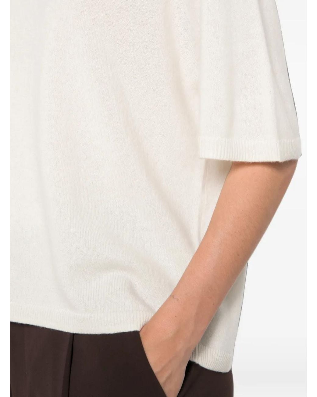 Soft Goat White Crew-Neck Short-Sleeve T-Shirt
