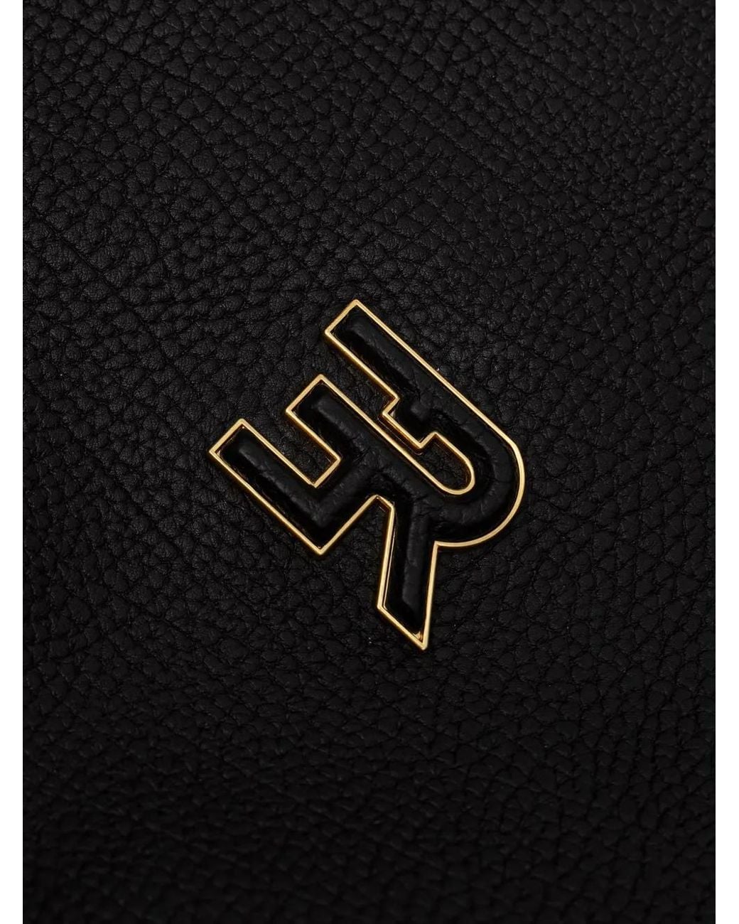 ERMANNO FIRENZE Black Logo-Plaque Reversible Tote Bag
