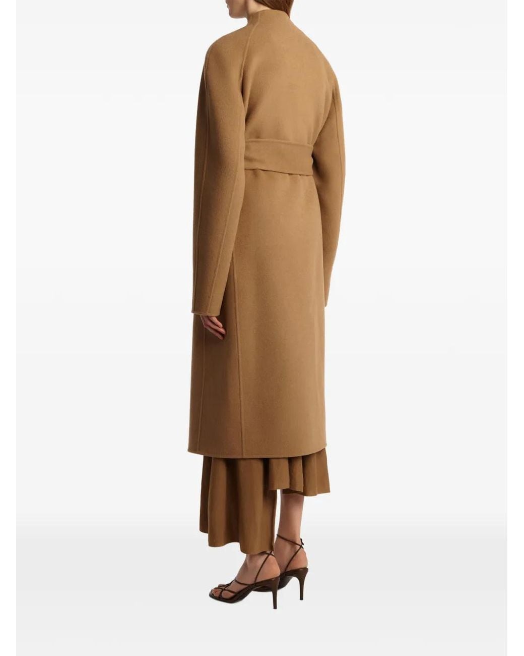 Khaite Brown Single-Breasted Belted Coat