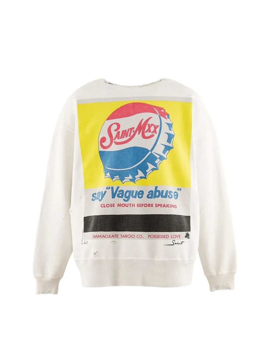 SAINT Mxxxxxx White Graphic-Print Crew-Neck Sweatshirt for men