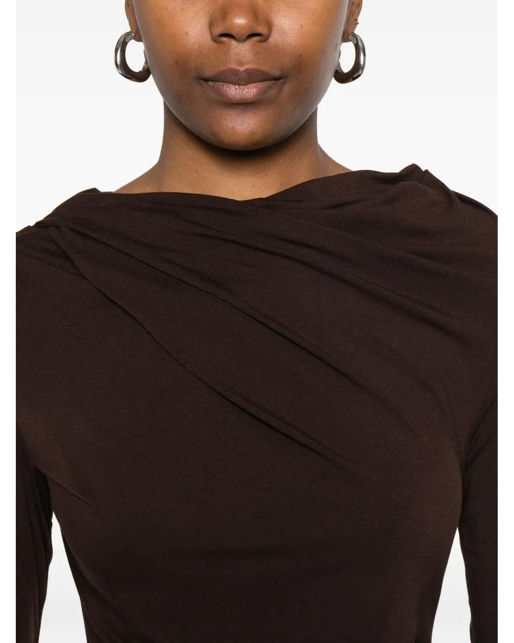 Entire studios Black Drape Long-Sleeve Top