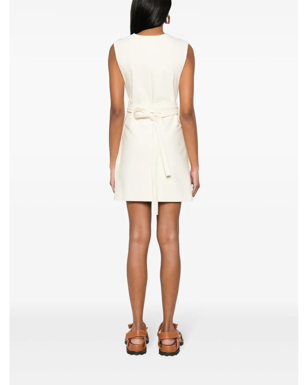 Fabiana Filippi White Belted-Waist Dress