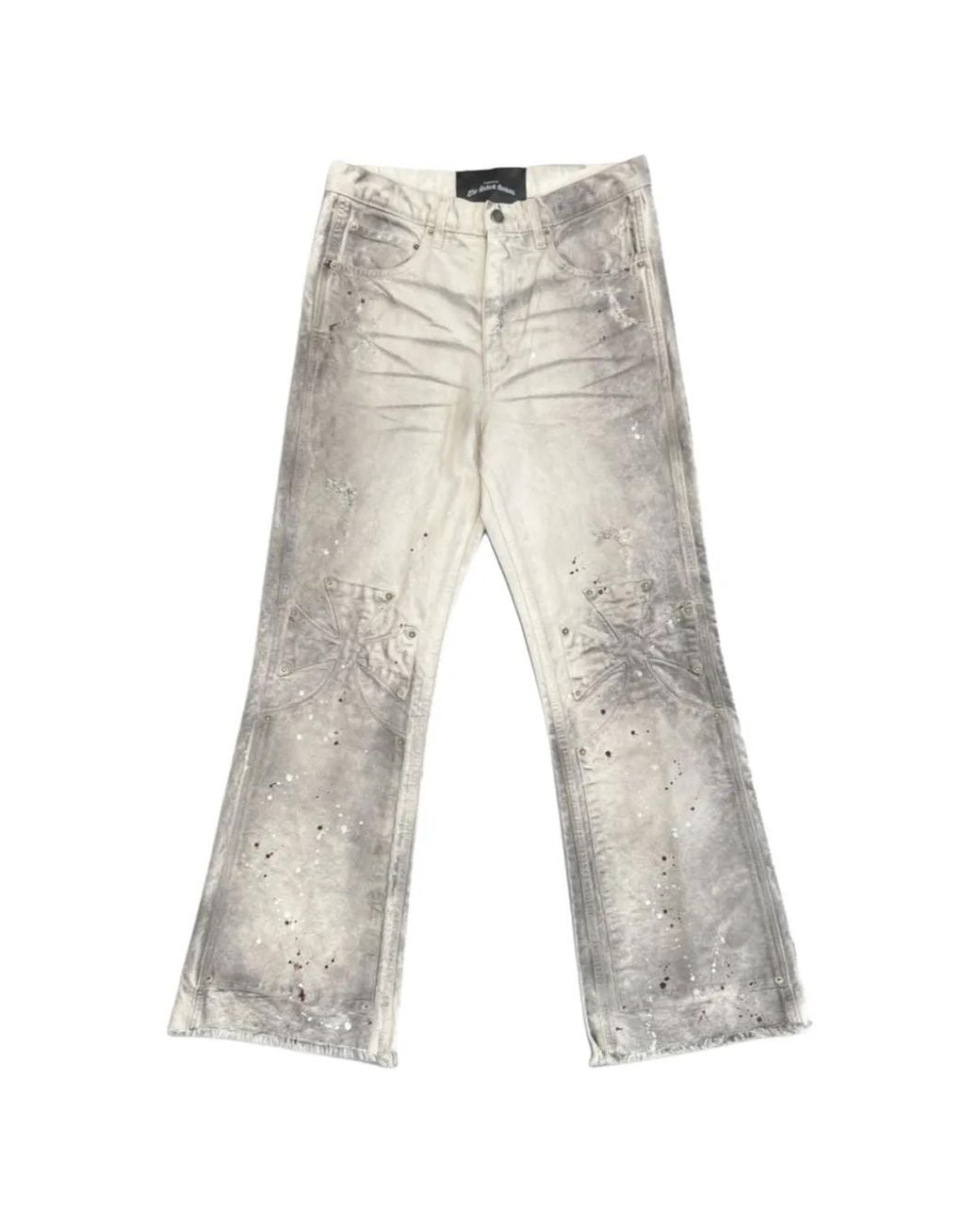 SEKRIT White Chopper Paint-Splatter Jeans for men