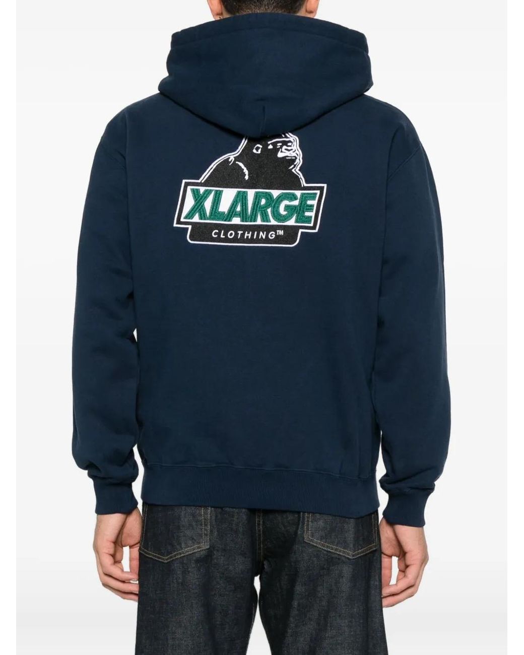 Xlarge Blue Slanted Og Zip-Up Hoodie for men