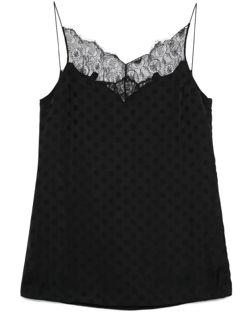 Givenchy Black Lingerie Top With Lace Detail