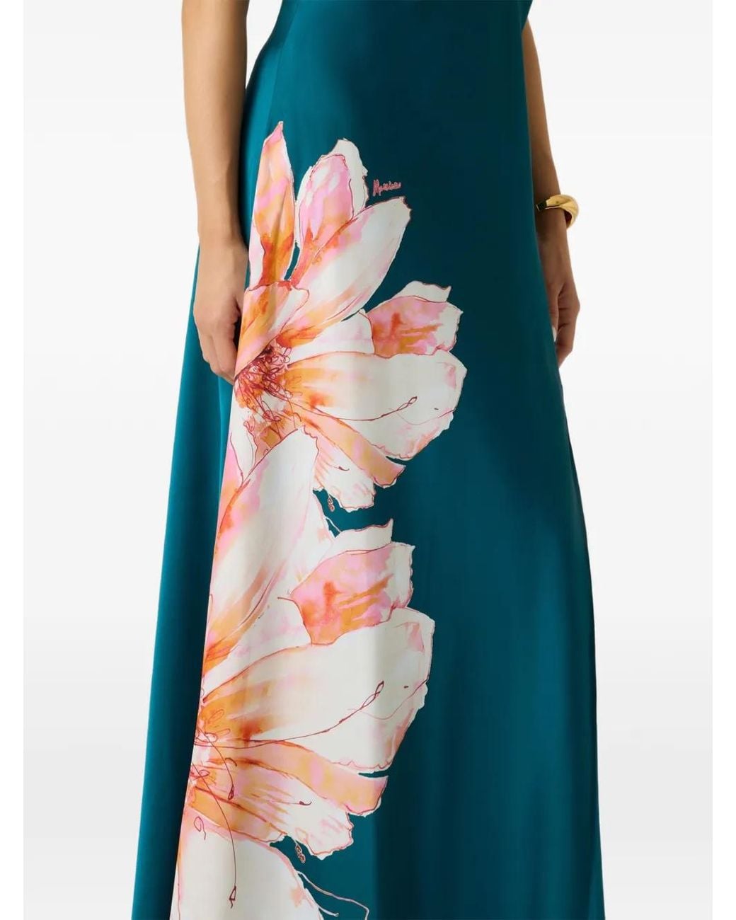 MARCIANO BY GUESS Blue Maxi Floral-Print Dress