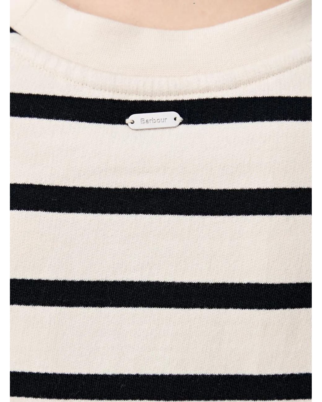 Barbour White Aylesby Striped Sweatshirt