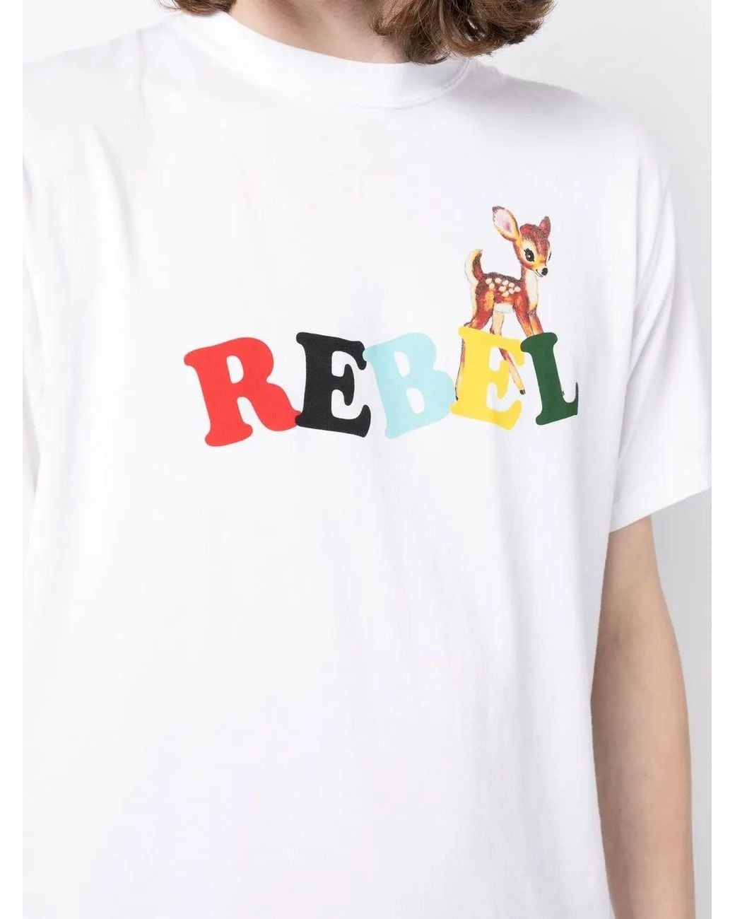 Undercover White Cartoon-Print Cotton T-Shirt for men