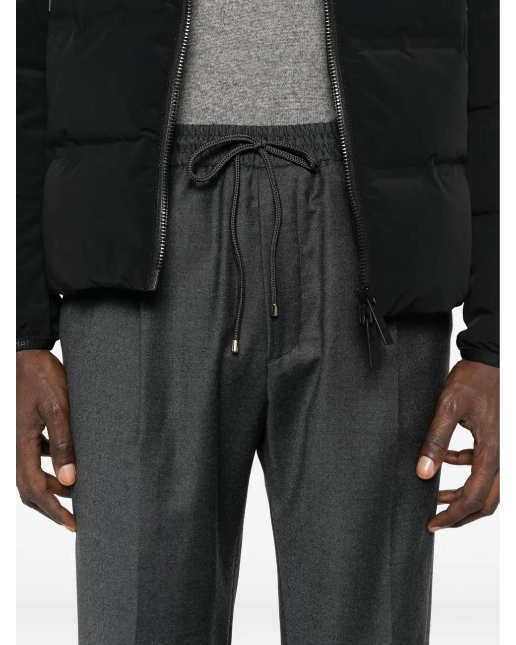 Briglia 1949 Gray Pleated Drawstring Trousers for men