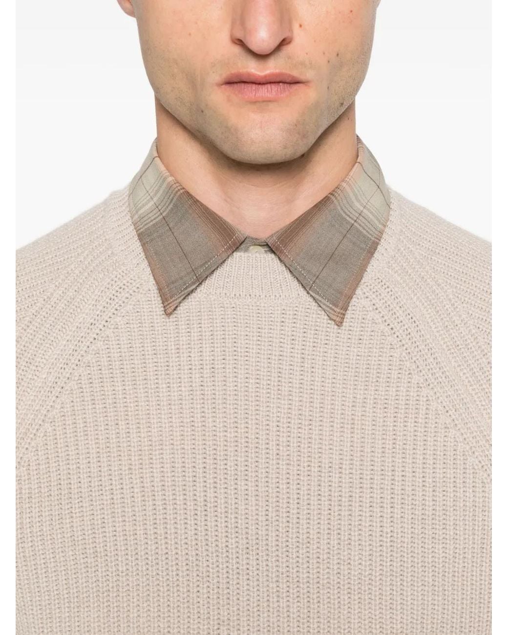 Zanone Natural Raglan-Sleeve Cashmere Sweater for men