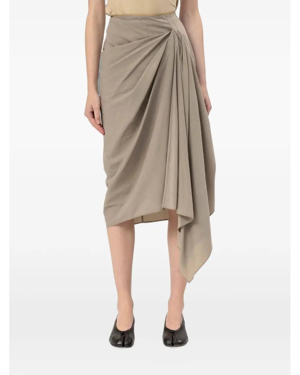 Entire studios Natural Fleur Asymmetrical Draped Skirt