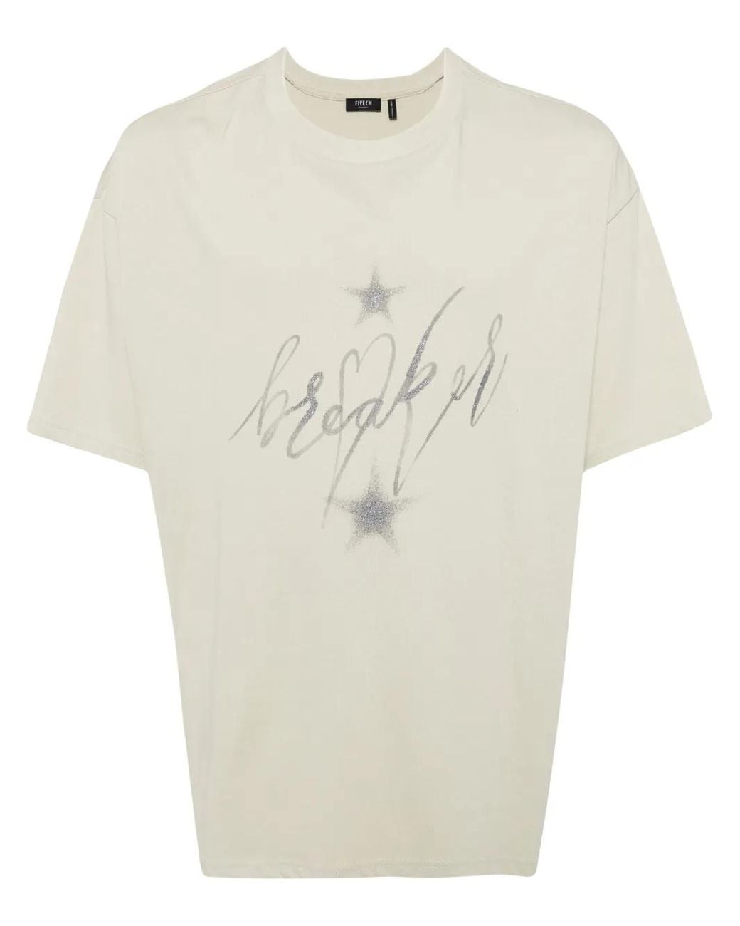 FIVE CM Natural Glitter-Detailing Graphic-Print T-Shirt for men