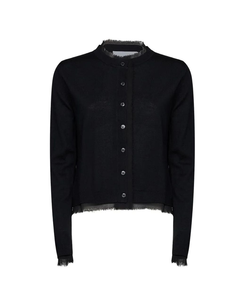 Kaos Blue Raw-Edge Layered Cardigan
