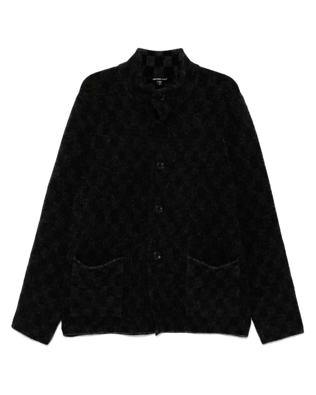 James Perse Black Interior Checkerboard Cardigan for men