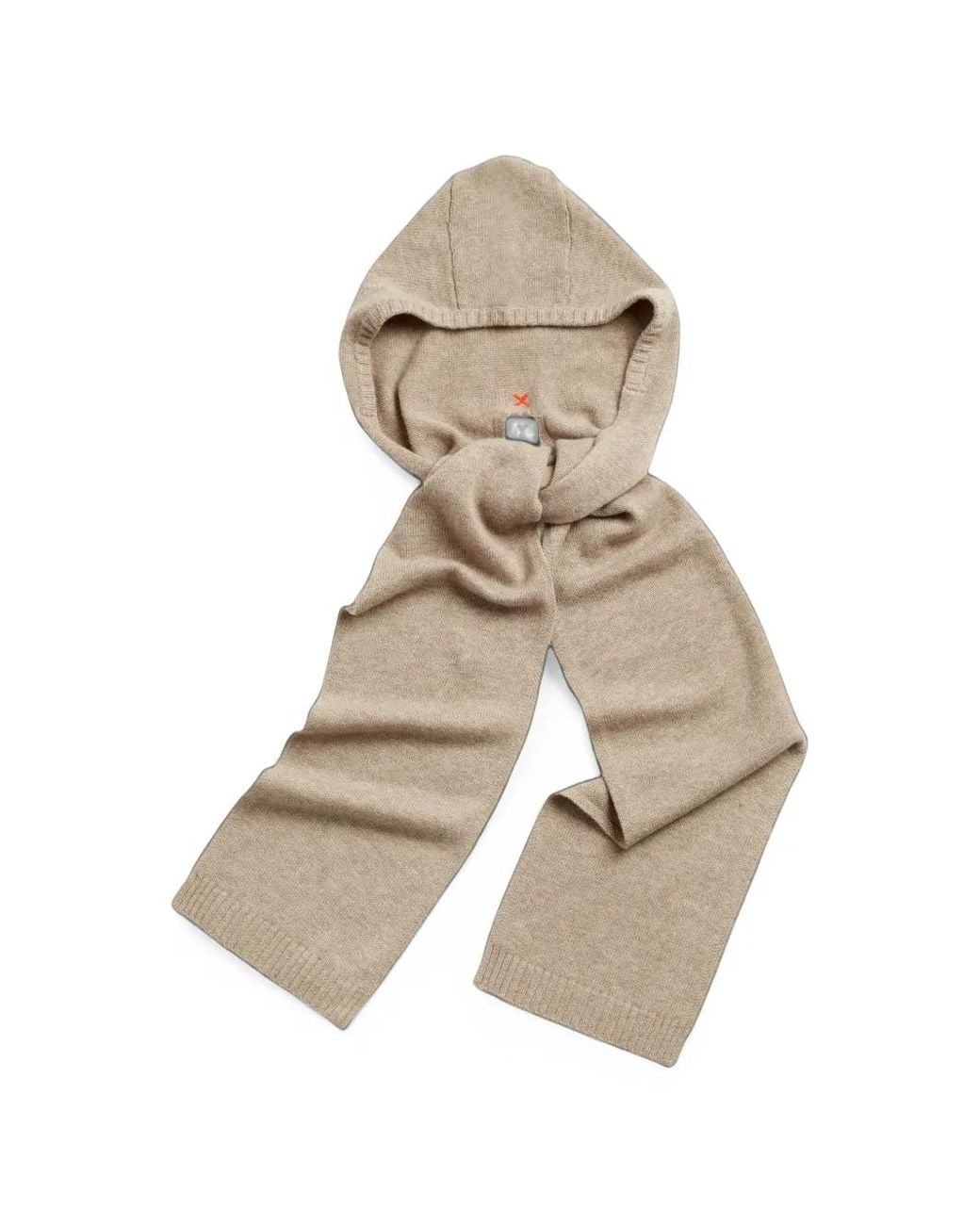 Chinti & Parker Natural Fine-Knit Hooded Scarf