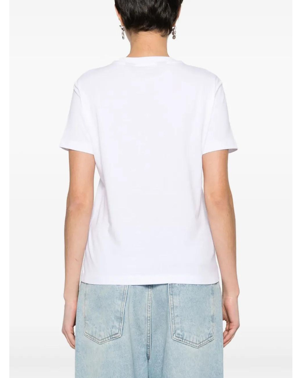 Just Cavalli White Logo-Embellished Cotton T-Shirt