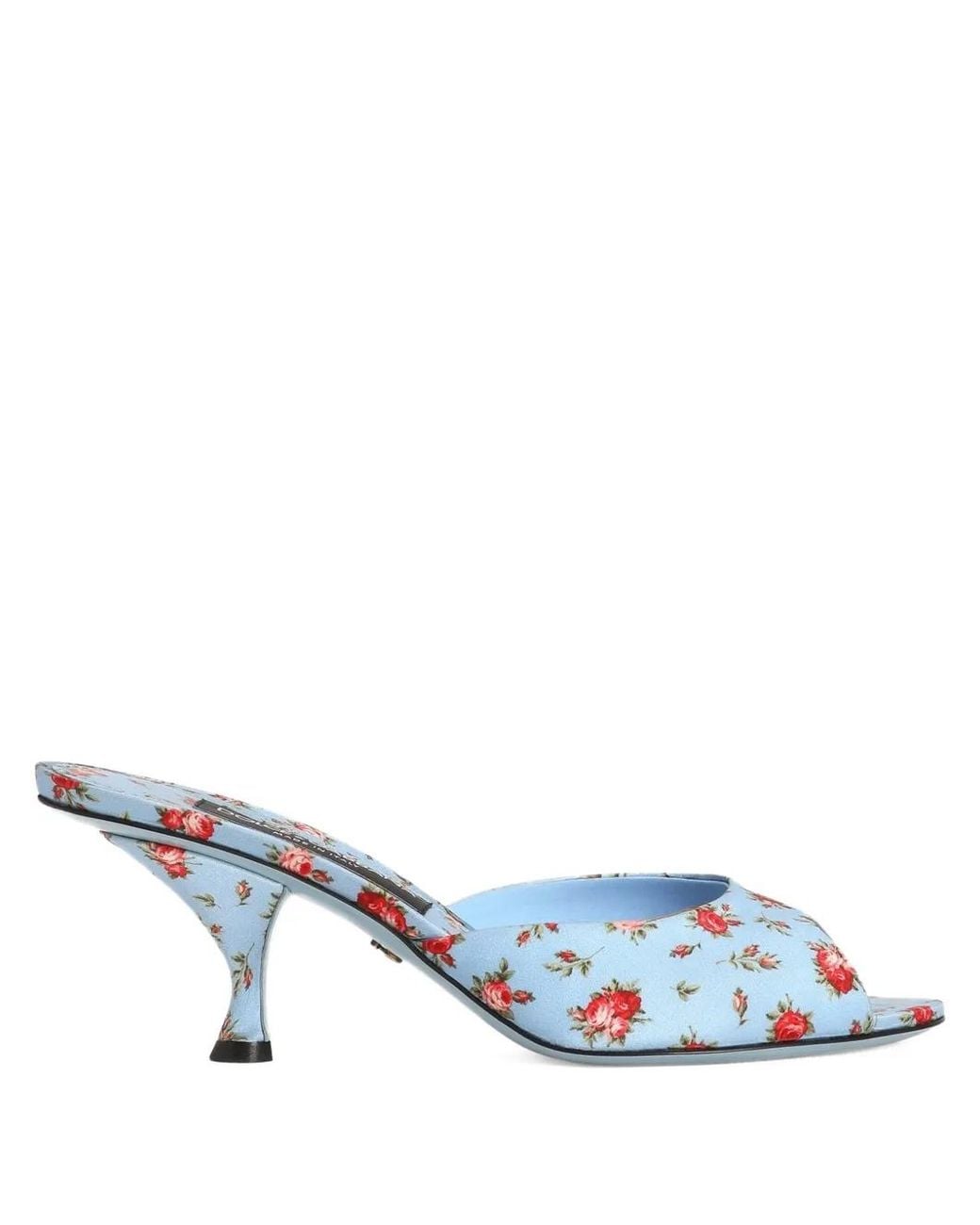 Dolce & Gabbana Blue Dolce & Gabbana Keira Satin Sandals