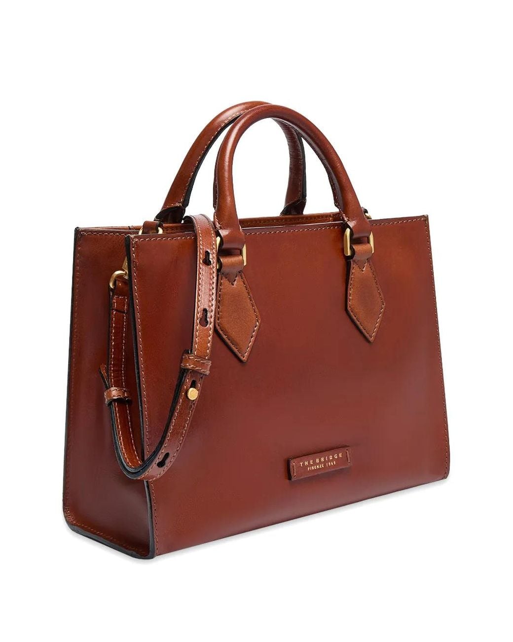 The Bridge Brown Ida Leather Detachable-Strap Tote Bag