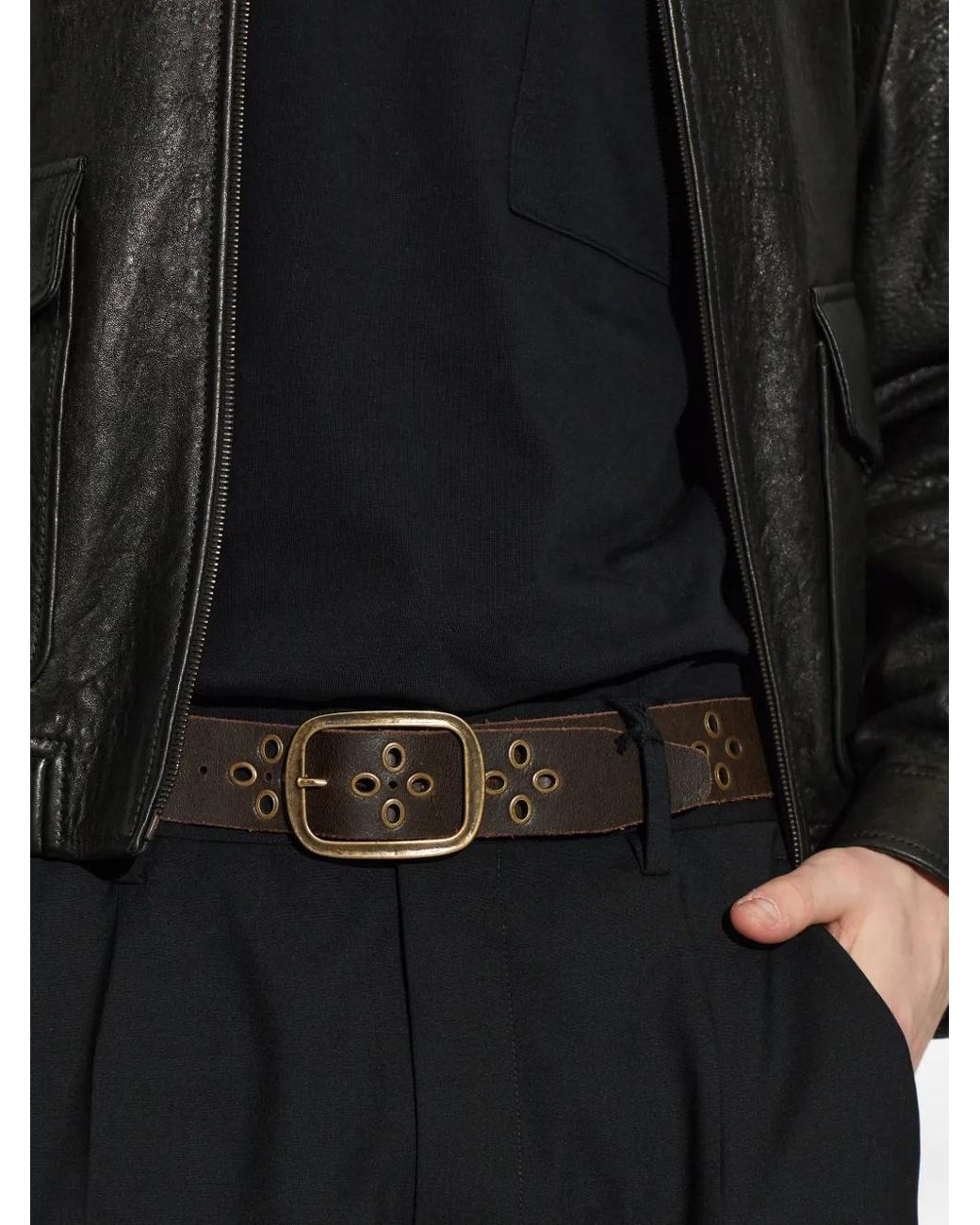 DSquared² Brown Retro Buckle Belt for men
