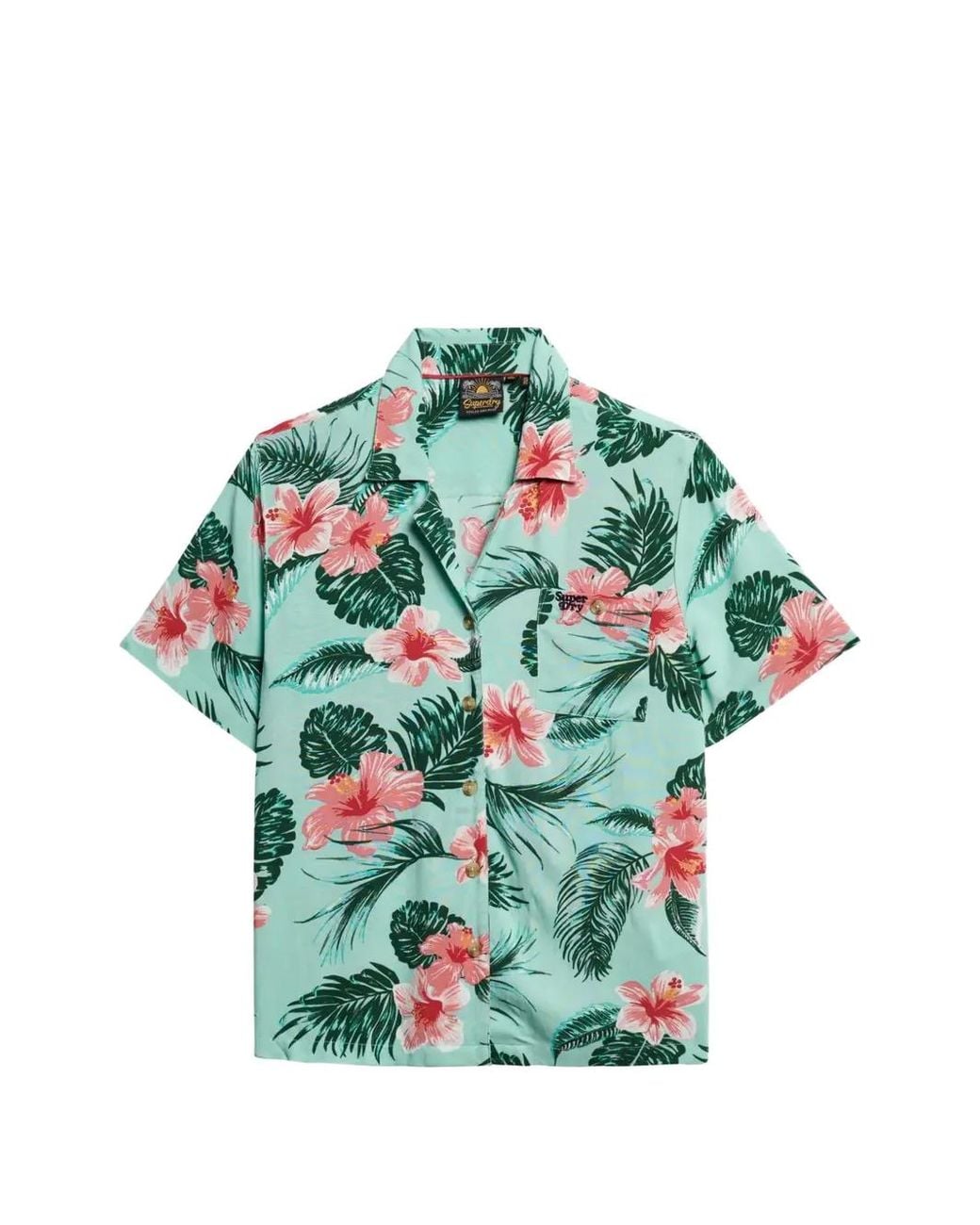 Superdry Green Beach Resort Floral-Print Shirt