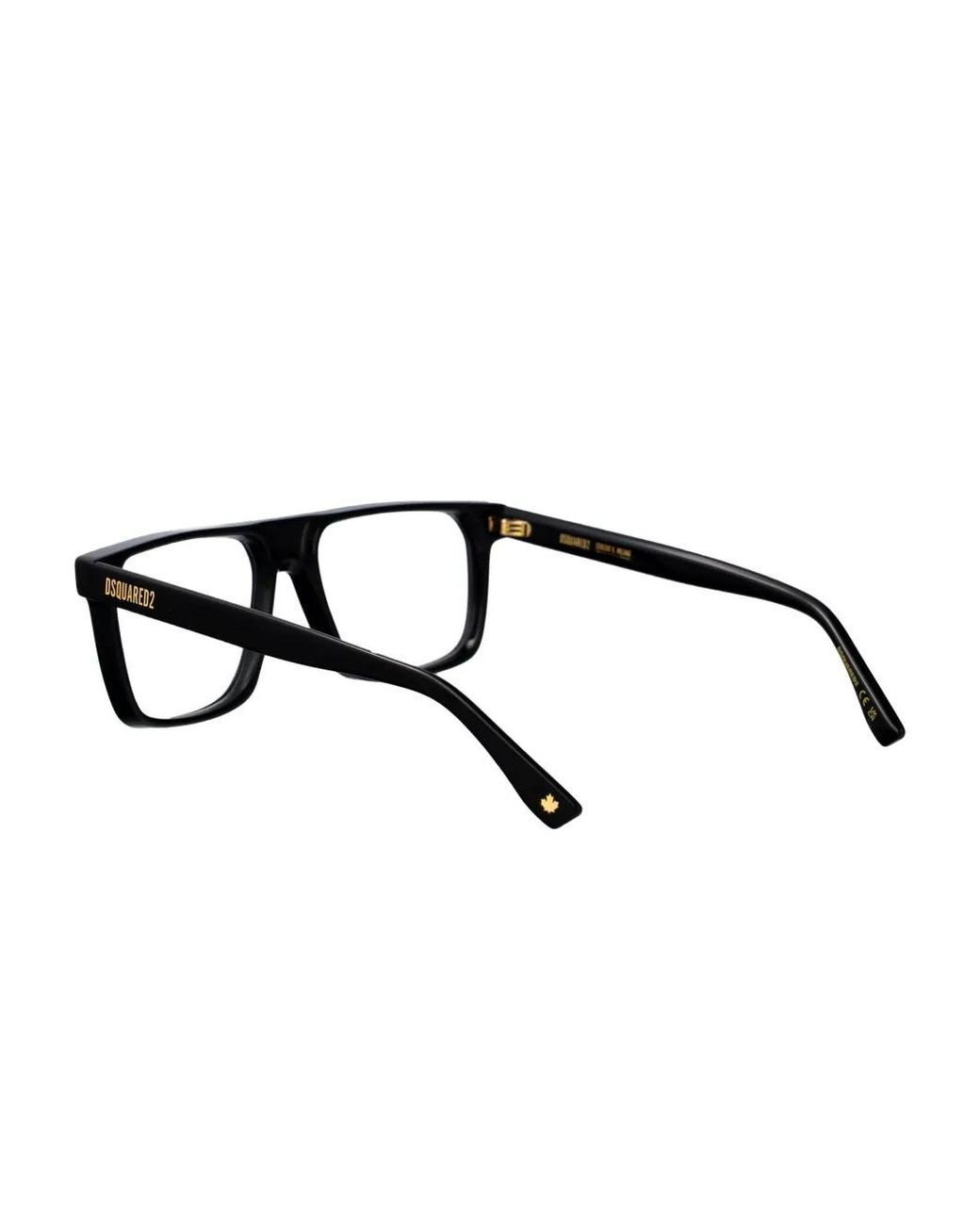 DSquared² Black Rectangle-Frame Glasses for men