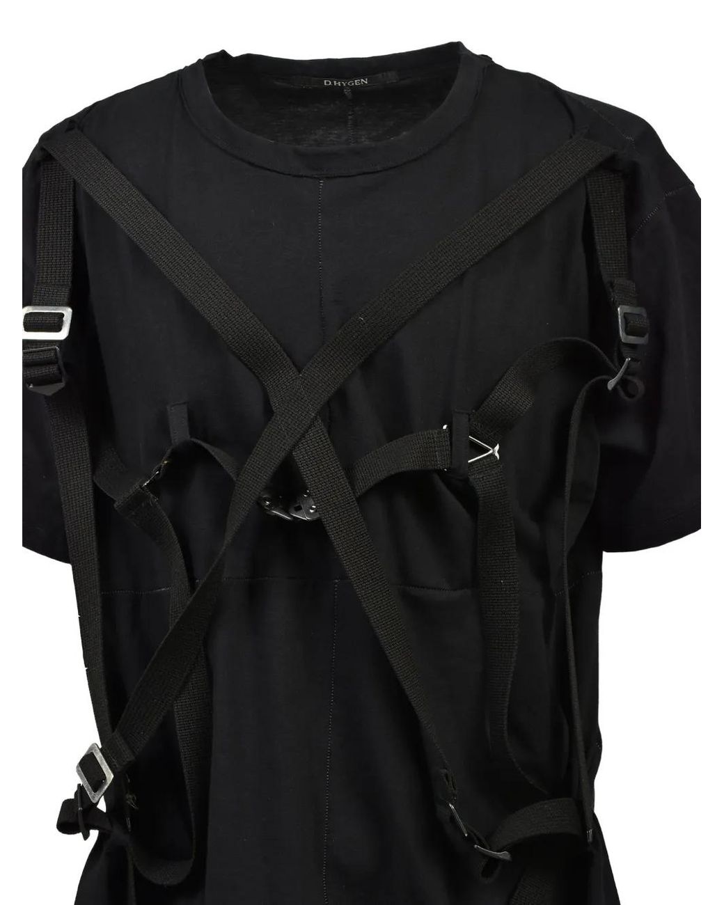 D HYGEN Black Harness-Detail T-Shirt for men