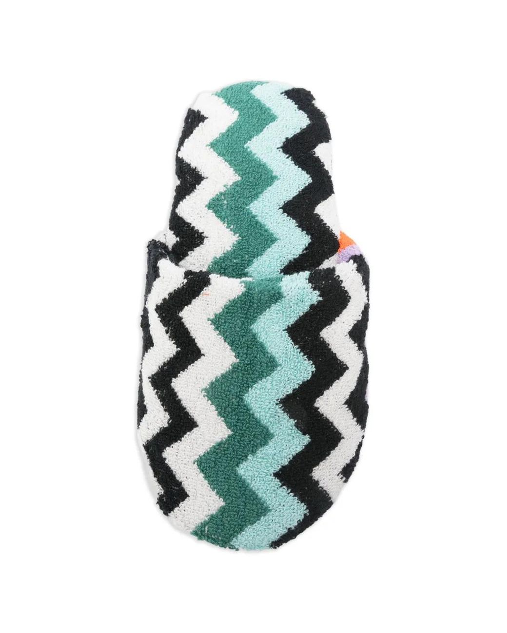 Missoni White Cotton Terry Zig Zag Slippers