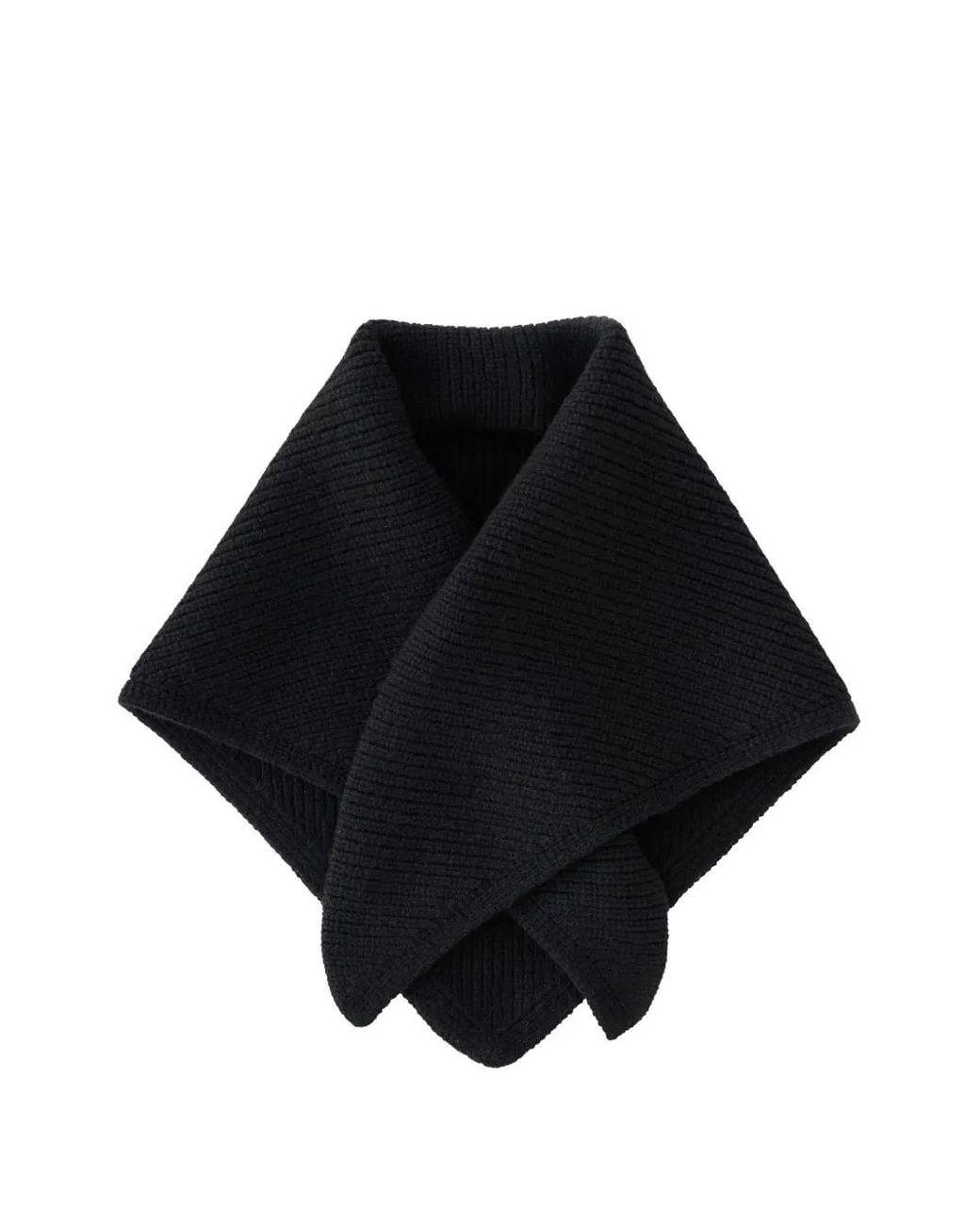Studio Nicholson Black Pythagoras Ribbed-Knit Scarf for men