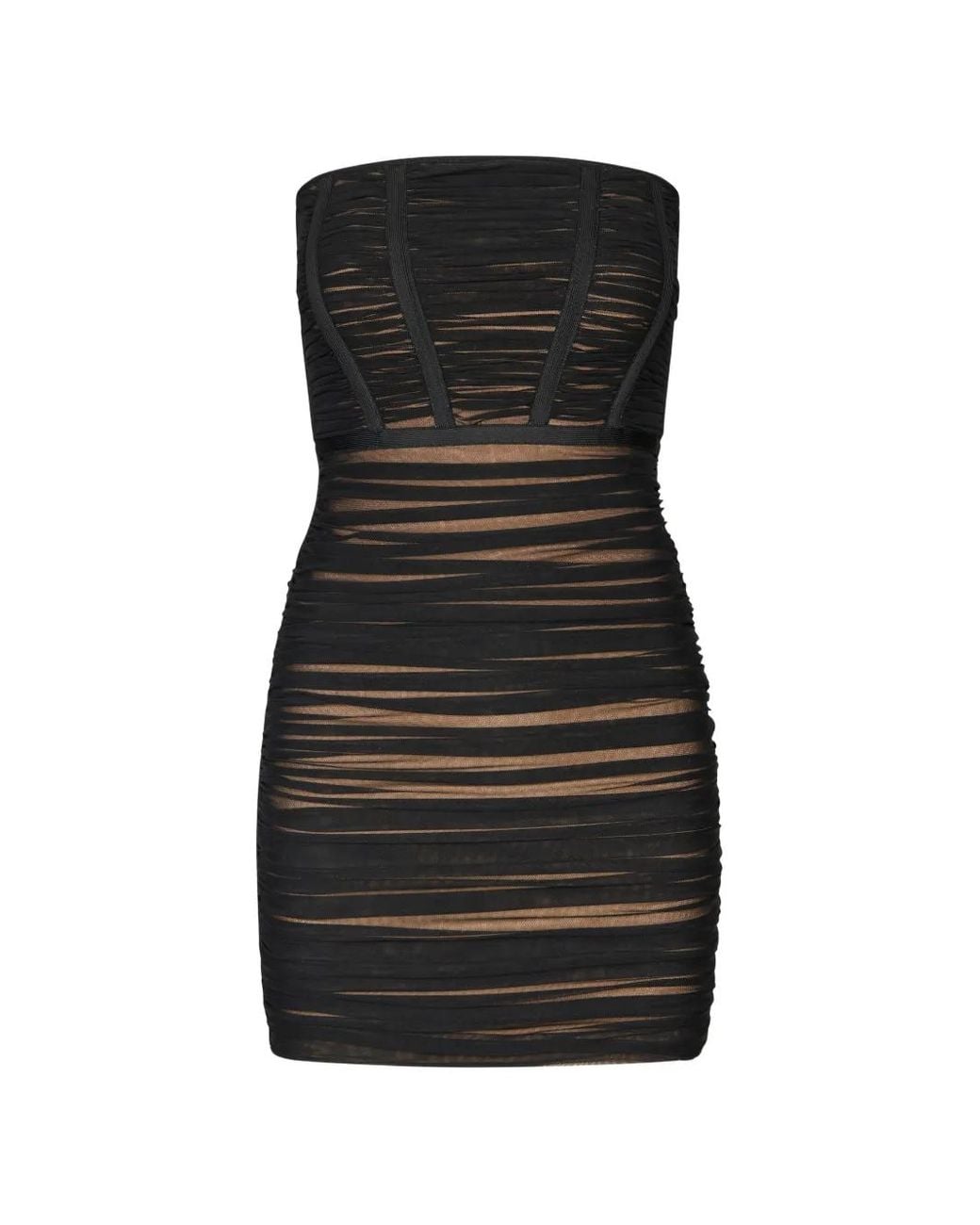 ROTATE BIRGER CHRISTENSEN Black Two Layer Mini Dress