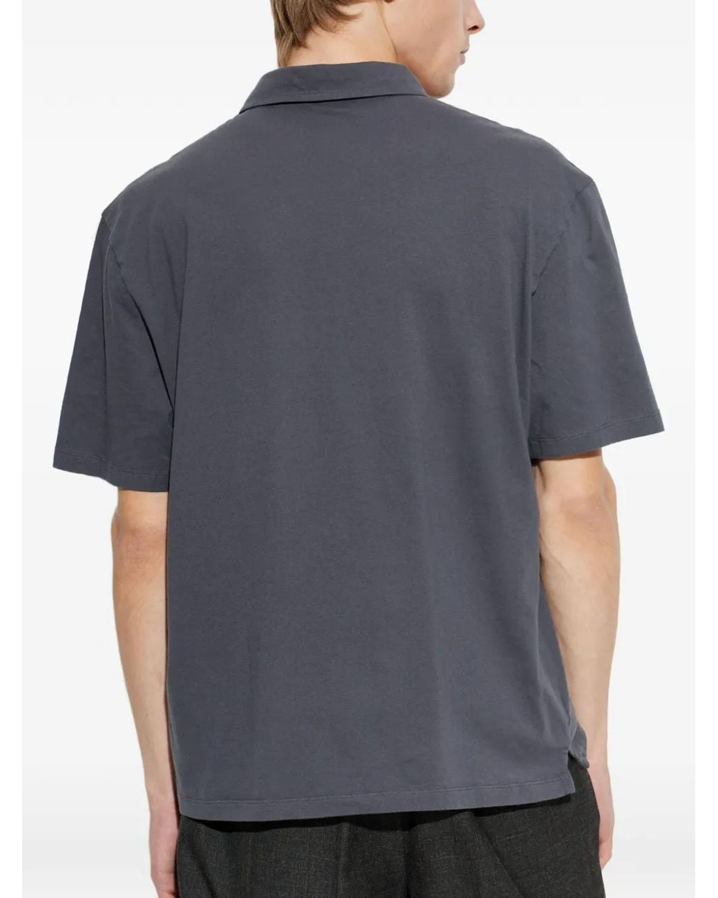 Officine Generale Blue Bruno Button Polo Shirt for men