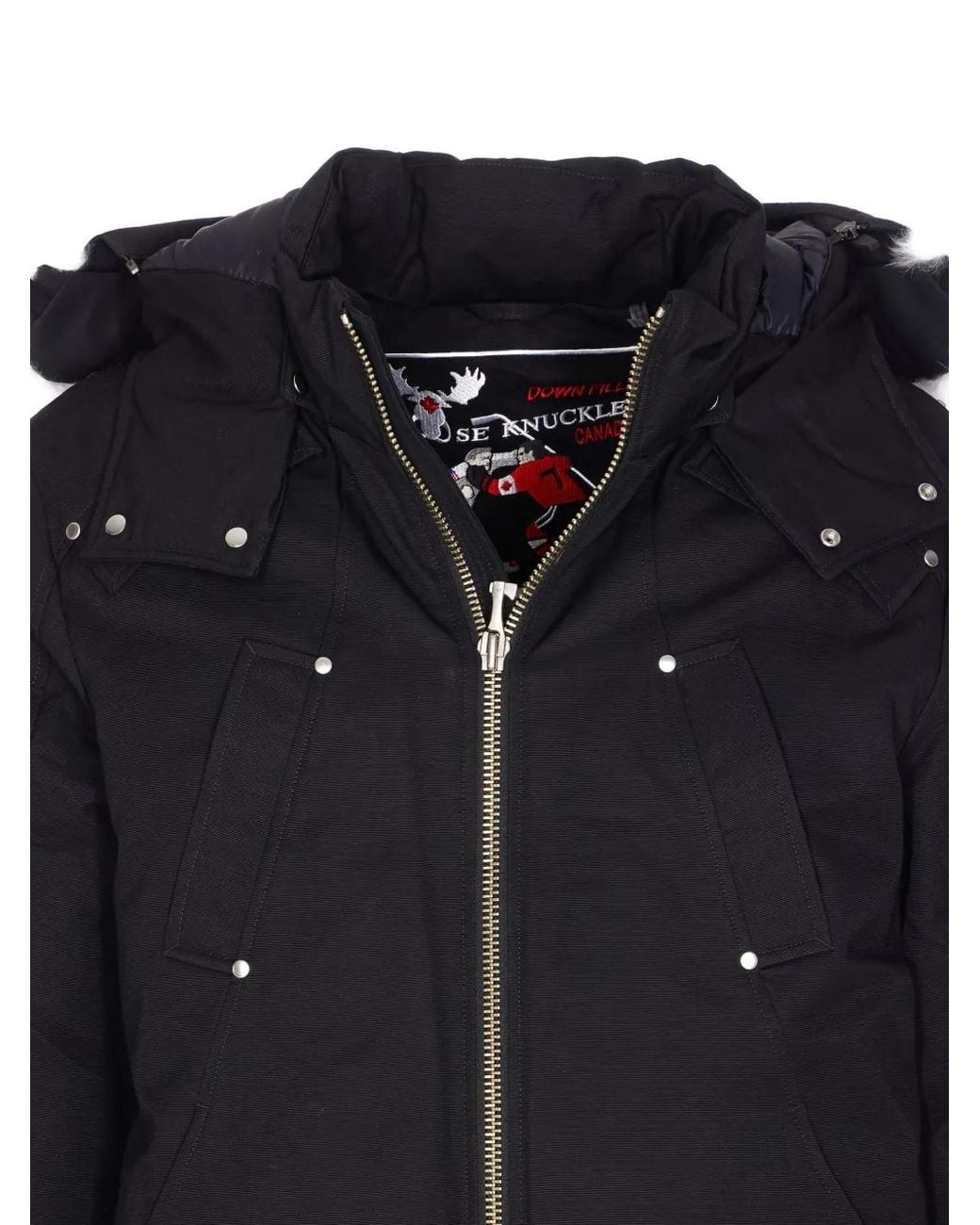 Moose Knuckles Blue Original Ballistic Shearling-Trim Bomber Jacket for men