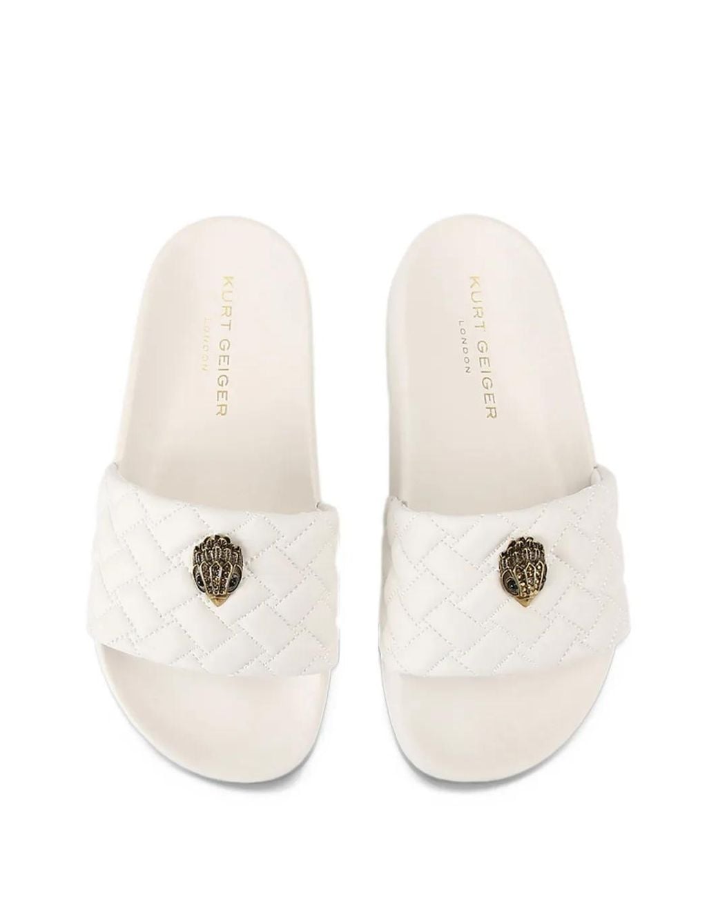 Kurt Geiger White Meena Eagle Slide