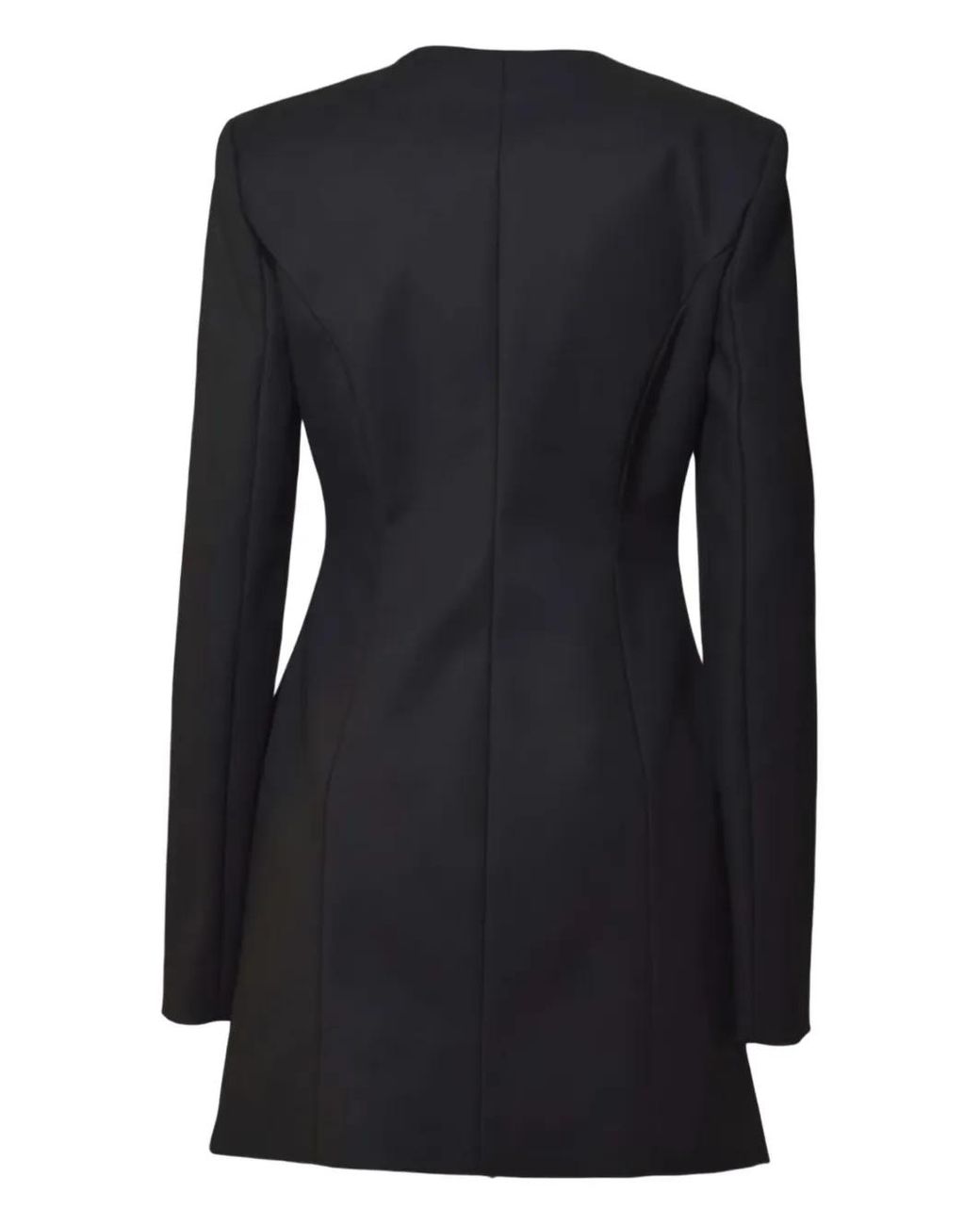 MSGM Black Zip-Fastening Single-Breasted Coat
