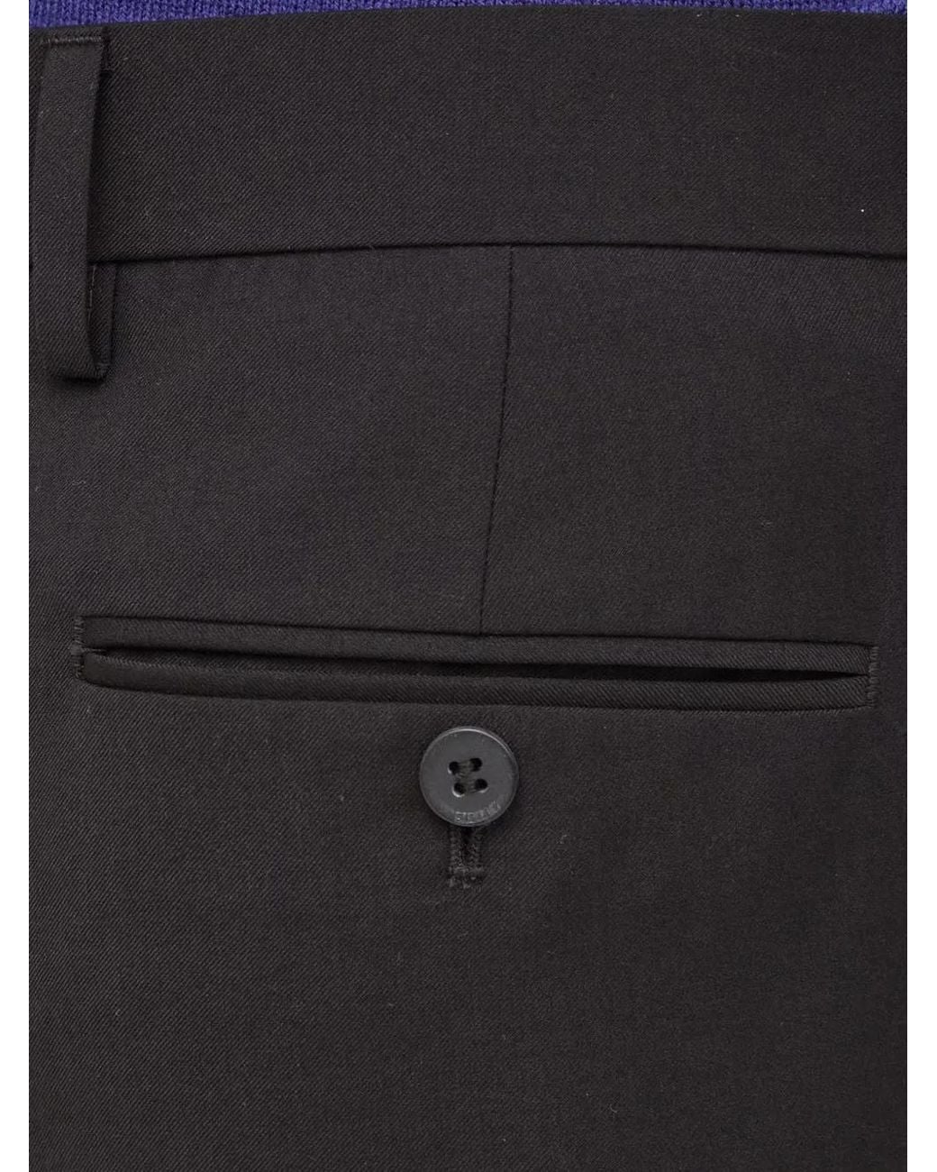 Sisley Black Belt-Loops Tailored Trousers for men