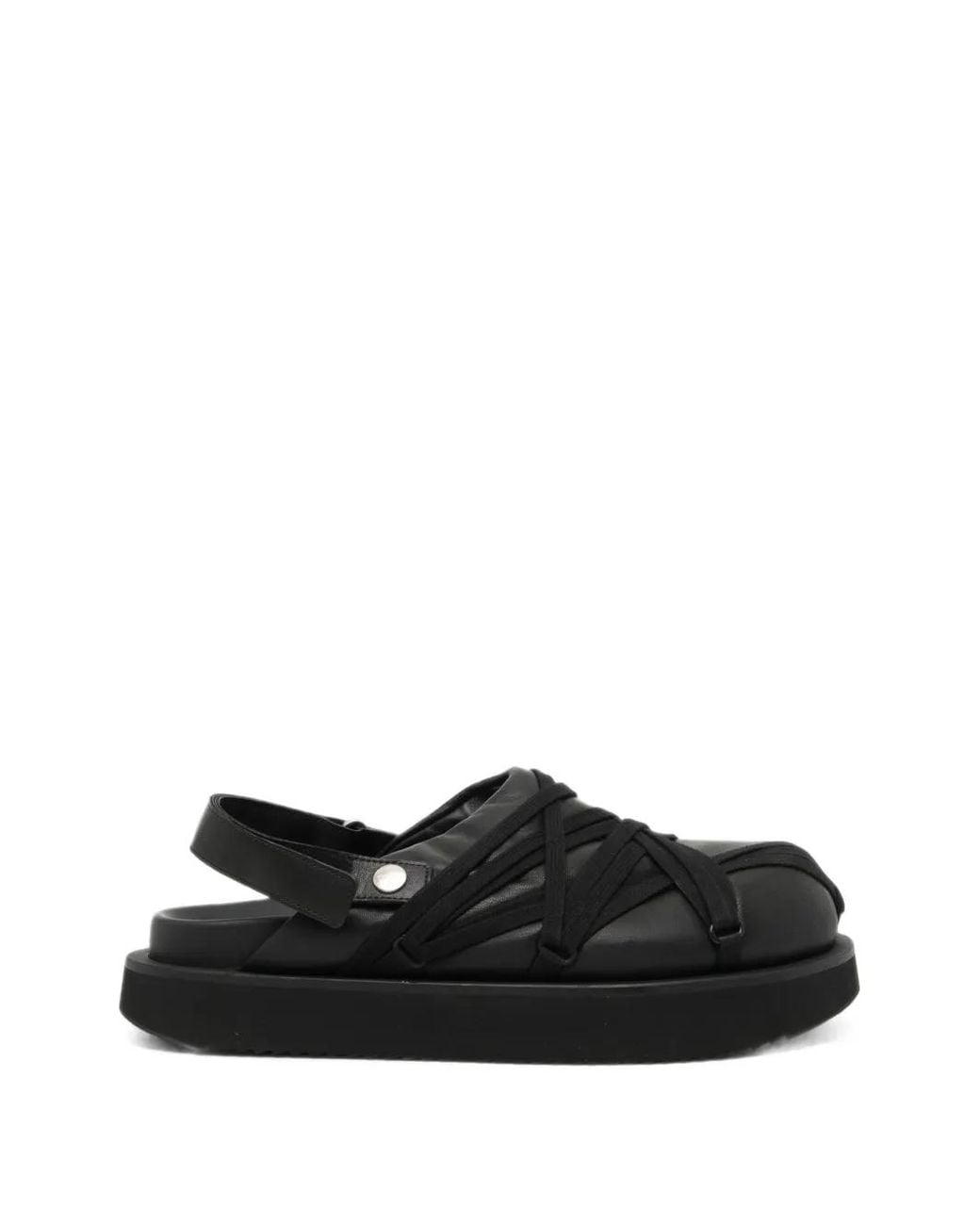 Rick Owens Black Mules Megalace À Design Matelassé for men