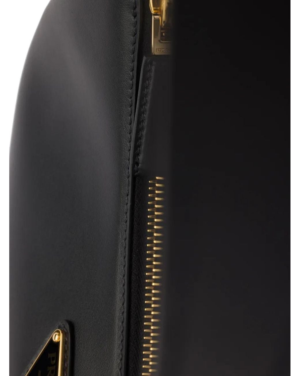 Prada Black Small Arqué Leather Shoulder Bag