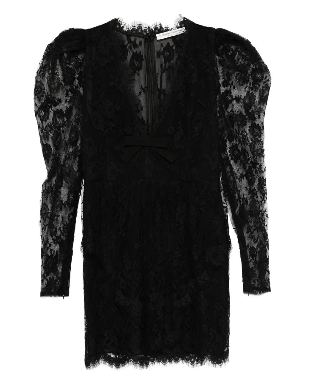 Alessandra Rich Black Lace Mini Dress