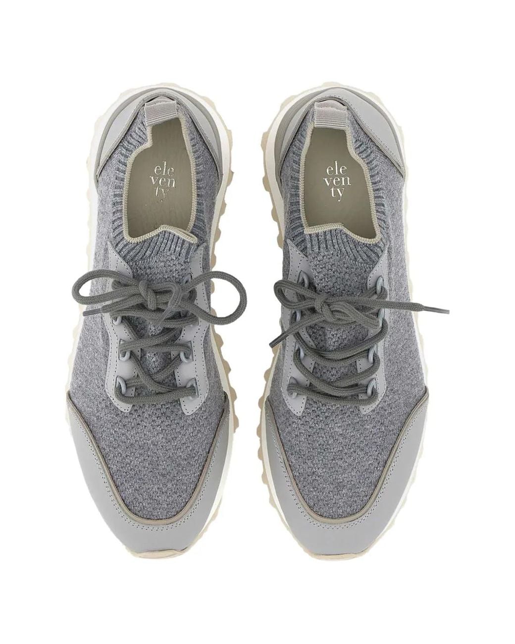Eleventy White Baskets À Empiècement En Maille for men