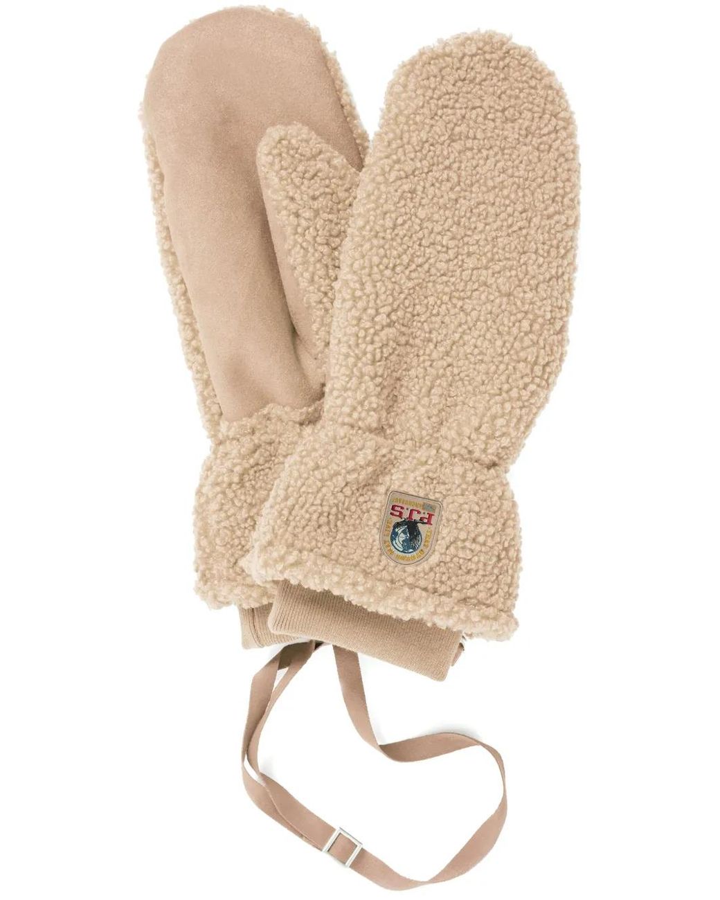 Parajumpers Natural Logo-Patch Bouclé Gloves