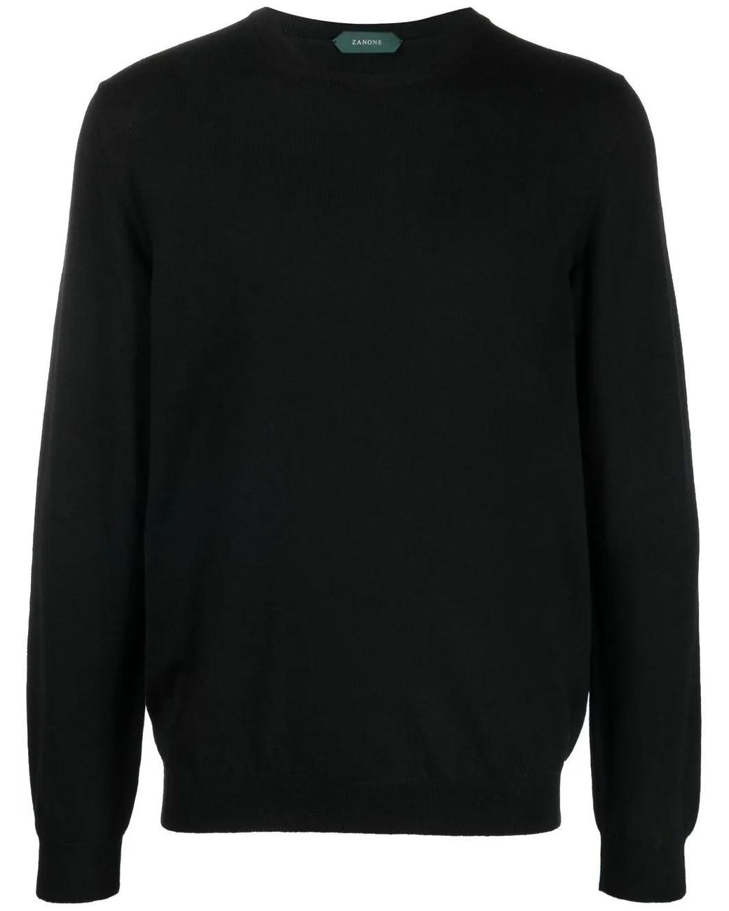 Zanone Black Crew-Neck Fine-Knit Jumper for men