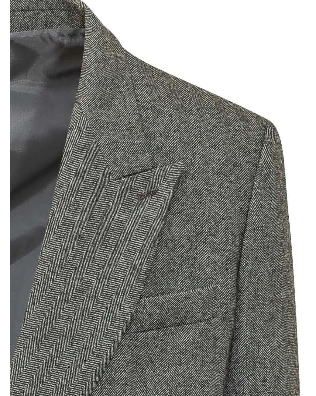 MARSĒM Gray Herringbone Double-Breasted Jacket for men