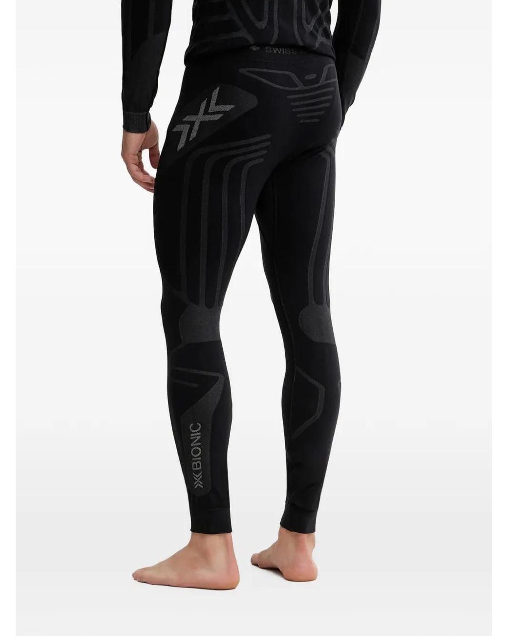 X Bionic Black Heatloop Logo-Print Trousers for men