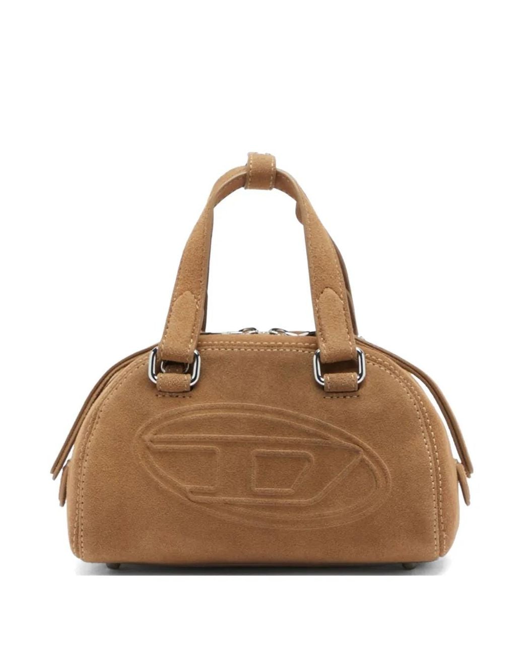 DIESEL Brown 1Dr Dome-Suede Small Bowling Bag